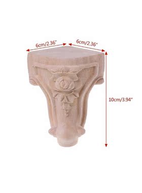 Wooden Furniture Legs Solid Wood Flower Carved TV Cabinet Se