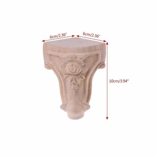 Wooden Furniture Legs Solid Wood Flower Carved TV Cabinet Se