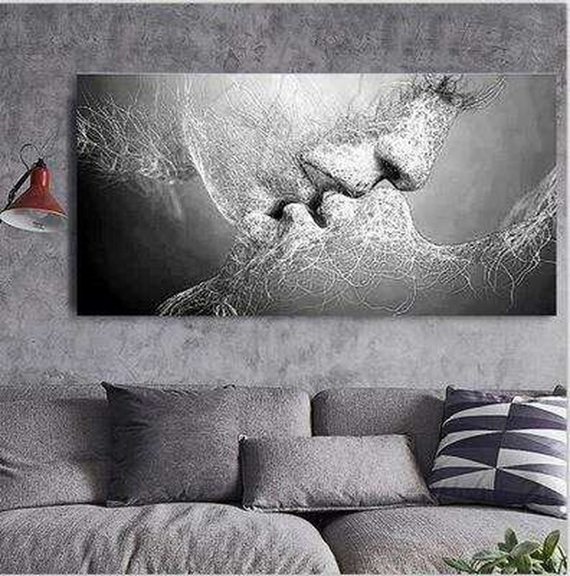 Black Canvas Painting Abstract Home Bedroom Decoration Wall