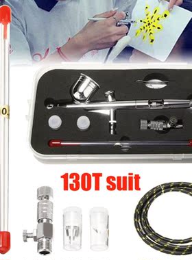 Aluminum 130T Dual Action Airbrush 0.2/0.5mm Gravity Feed Ai