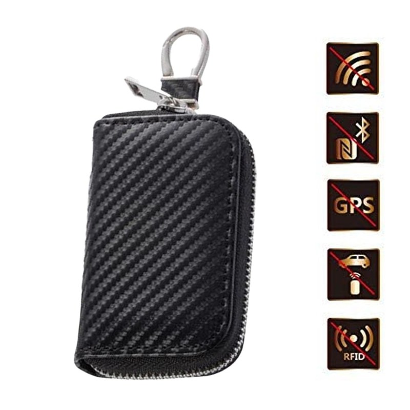 2021 Key Fob Faraday Bag RFID Signal Shielding Zipper Car Ke