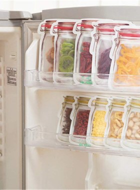 Zip Mason Jar Bottles Seal Storage Bags for Snacks Fresh Foo