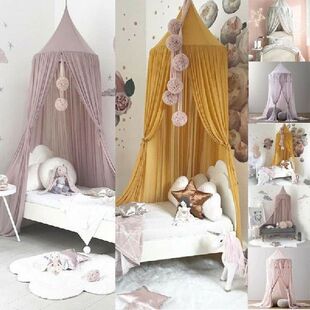 5 Colors Hanging Kids Baby Bedding Dome Bed Canopy Cotton