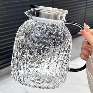 水波纹玻璃冷水壶耐高温家用耐热凉水壶大容量凉白开水杯茶壶套装