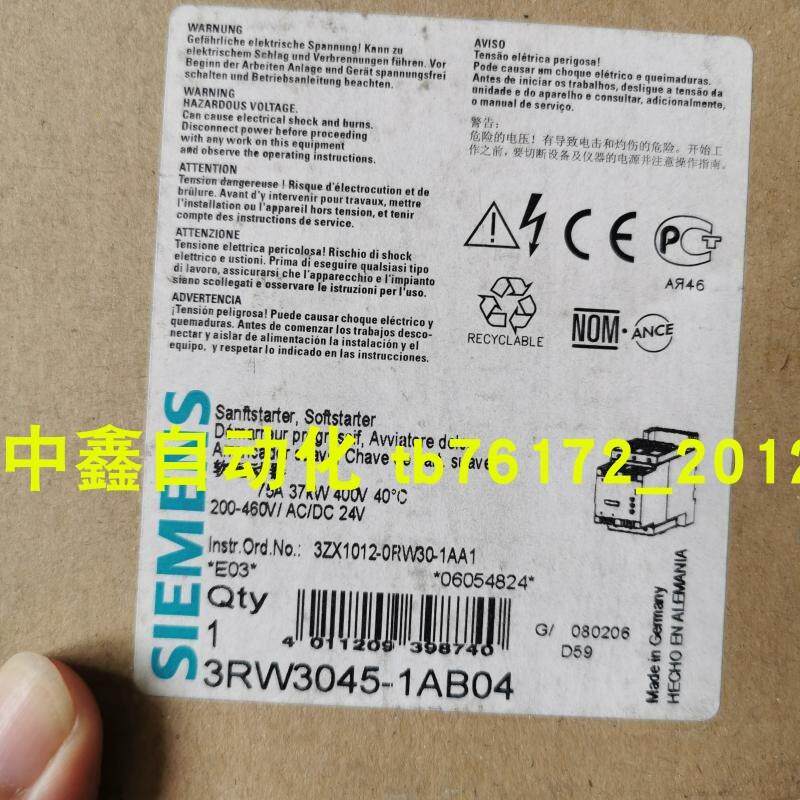 议价3RW3045/3044/30461AB14/1AB04原装正品西门子软启动器现货询