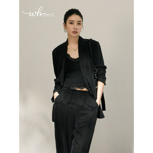 Whooshi「玄夜叙章」两粒扣休闲轻薄小西服 松弛知性廓形西装外套