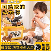 动物模型仿真可啃咬套装认知早教动物世界高精度全套儿童玩具