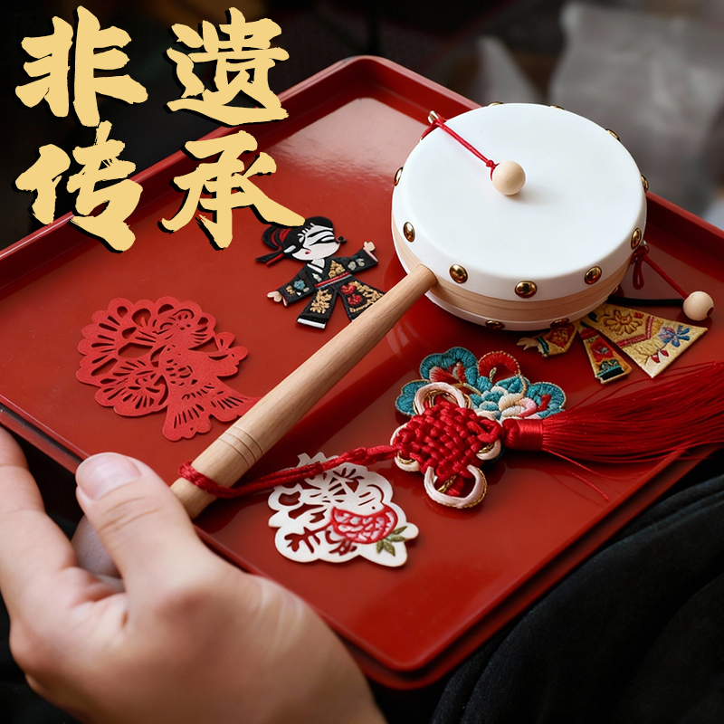 【非遗传承】老式木质牛皮拨浪鼓