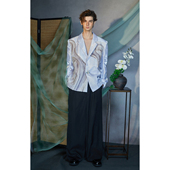 介尺JIECHI「年轮沉雪」新中式 刺绣休闲宽松西服外套男高级感小众