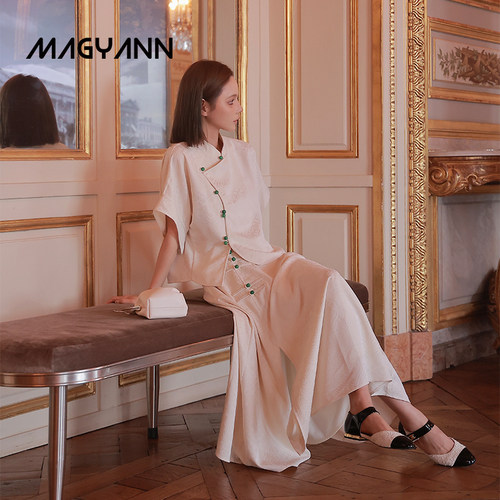 【清平乐】Magyann设计师款原创新中式国风盘扣单口袋斜片半裙女