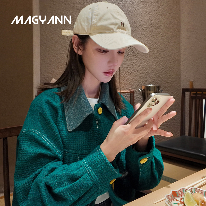 【黛青山】Magyann设计师2025春通勤时尚纽扣撞色压线休闲外套女