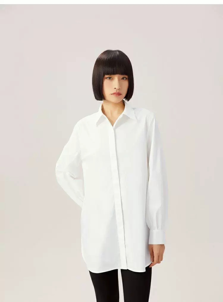 AMASS阿玛施2025春秋新款休闲男友风衬衣宽松设计感上衣5300701