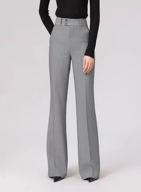 阿玛施女装显瘦微喇拖地裤春秋新款舒适垂感通勤加长西装裤510021