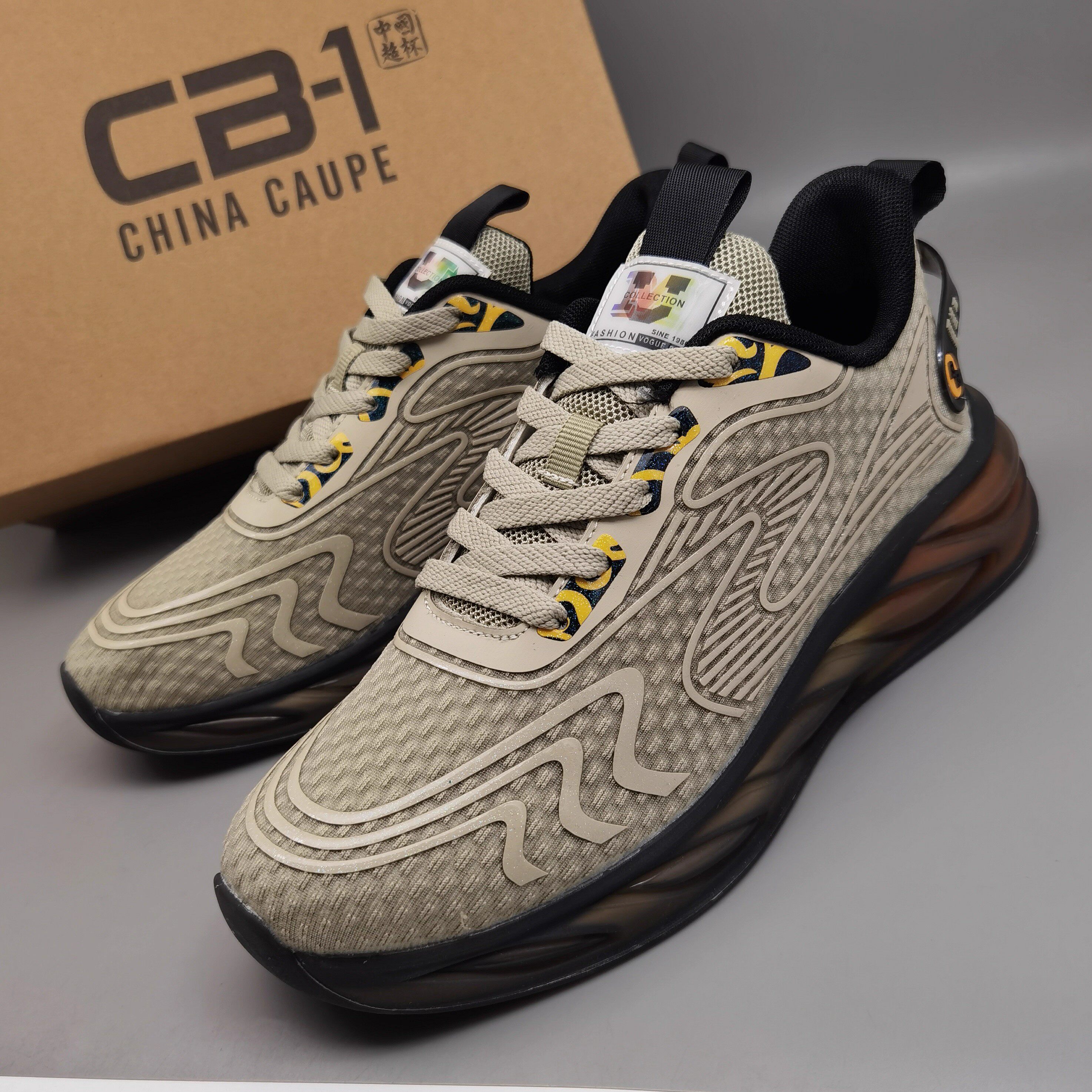 国产品牌中国超杯正品男鞋2025新款透气网面运动鞋时尚流行休闲鞋