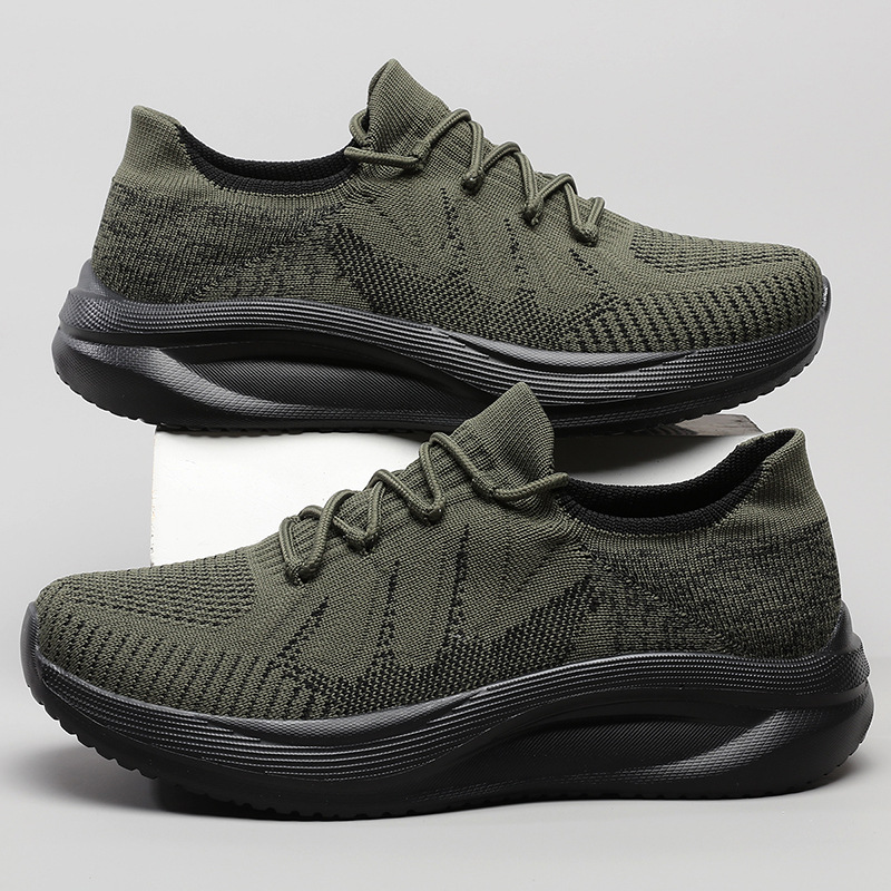 男鞋2025新款夏季轻便软底飞织网面网鞋休闲百搭跑步旅游运动鞋男