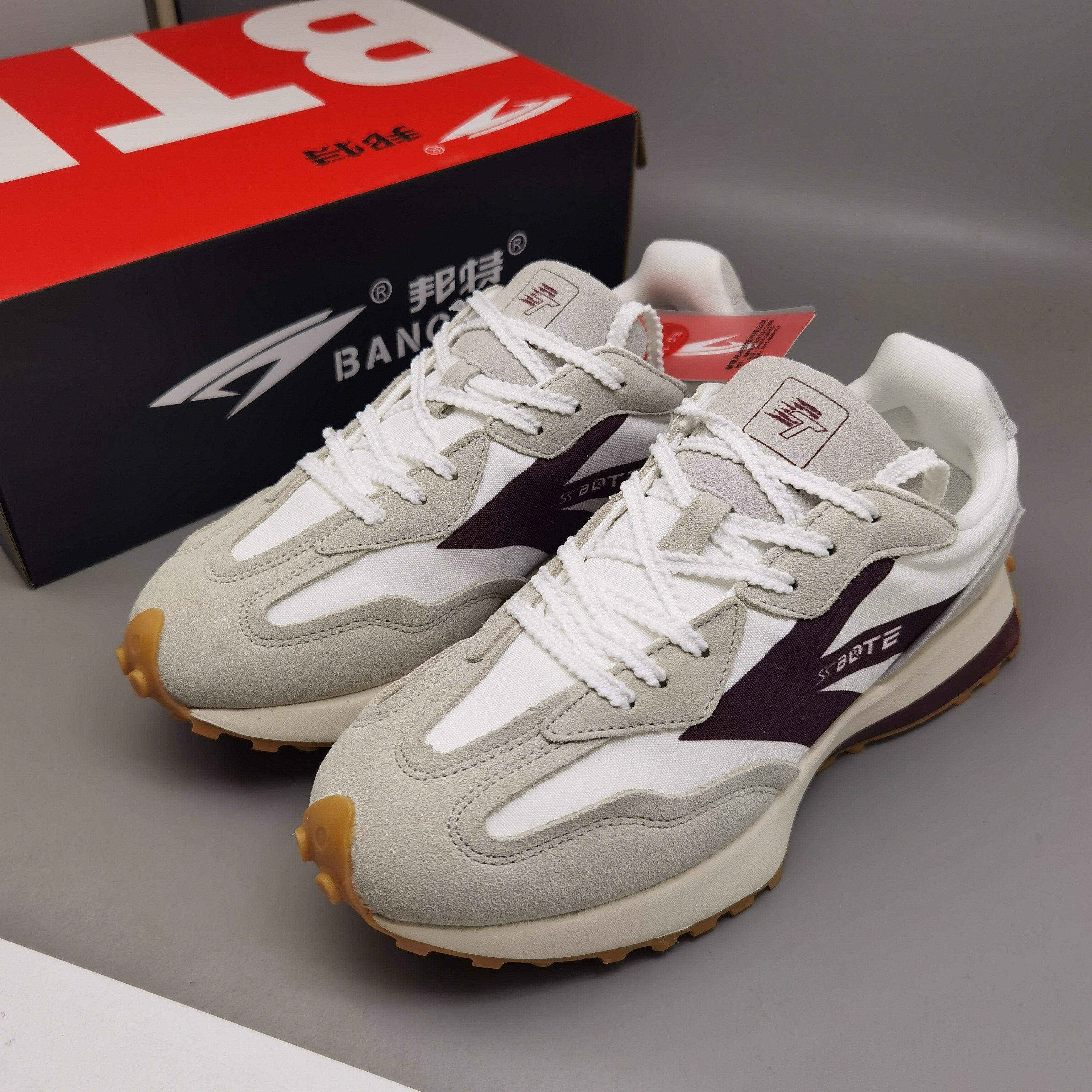 邦特品牌2025新款男鞋运动休闲鞋厚底增高老爹鞋复古运动慢跑鞋子