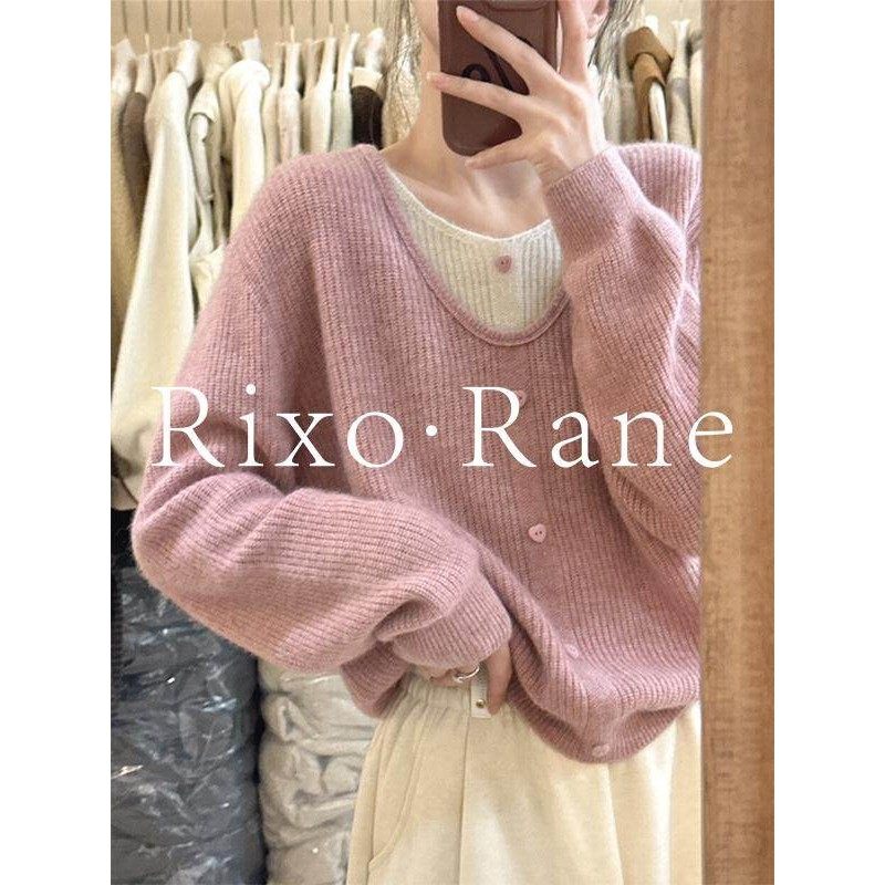 法国Rixo Rane⭐设计感假两件粉色针织衫毛衣女秋冬气质内搭上衣,女装/女士精品,大码内搭,淘宝优惠券,粉丝福利购,淘宝优惠卷