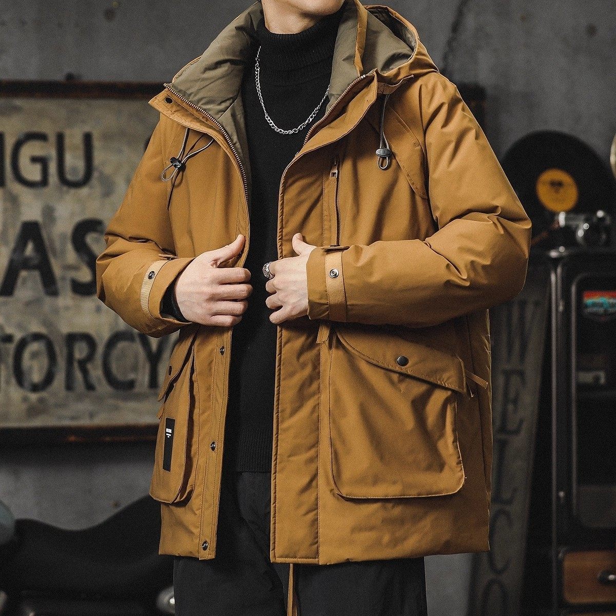 it neith BIAS冬季连帽羽绒服男士中长款派克工装保暖加厚冲锋衣,男装,羽绒服,淘宝优惠券,粉丝福利购,淘宝优惠卷