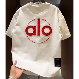 代购潮牌立体布贴刺绣短袖t恤男款宽松帅气oversize设计感半袖