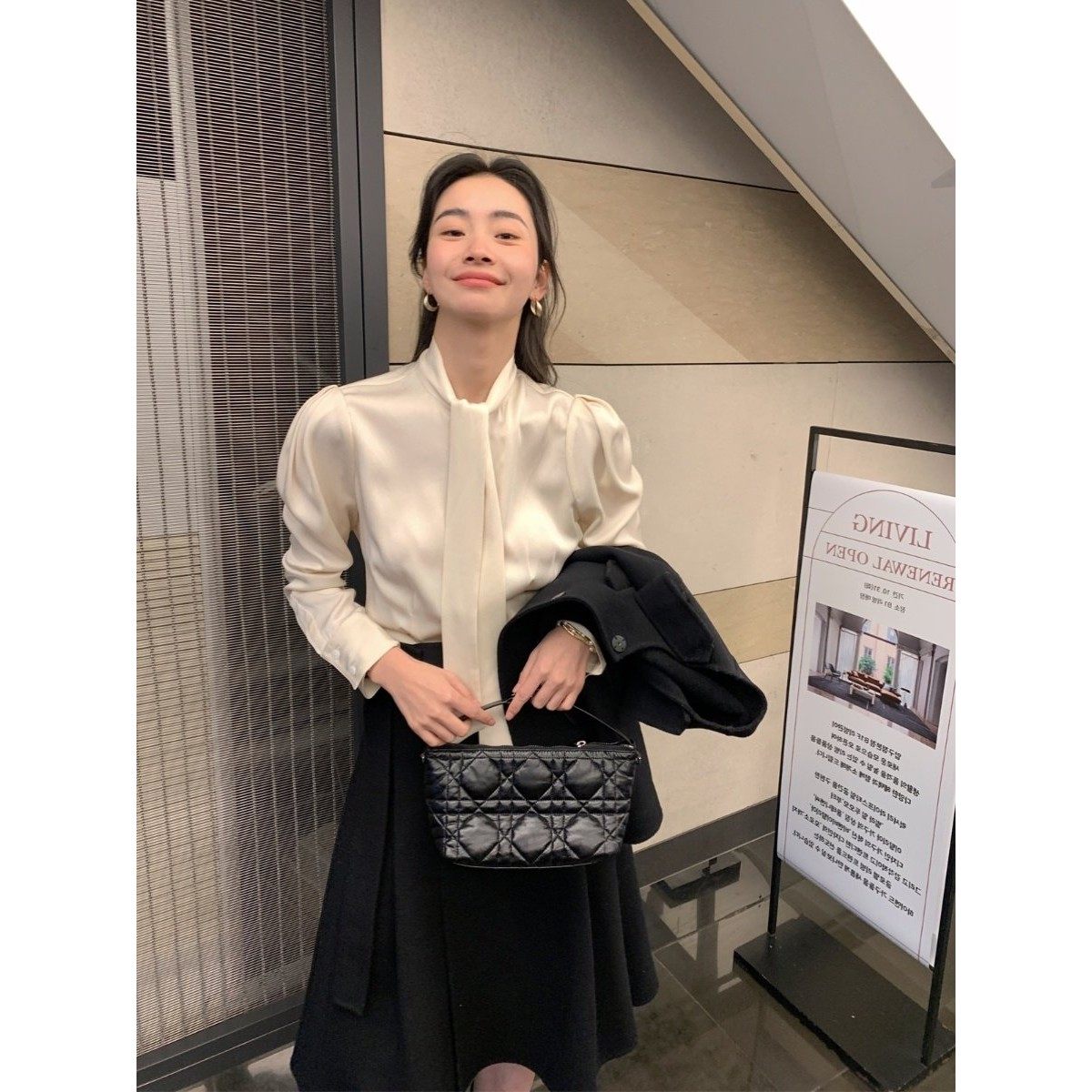 DORACTR 富家千金！醋酸衬衫 高级感系带衬衣女春季时尚打底上衣