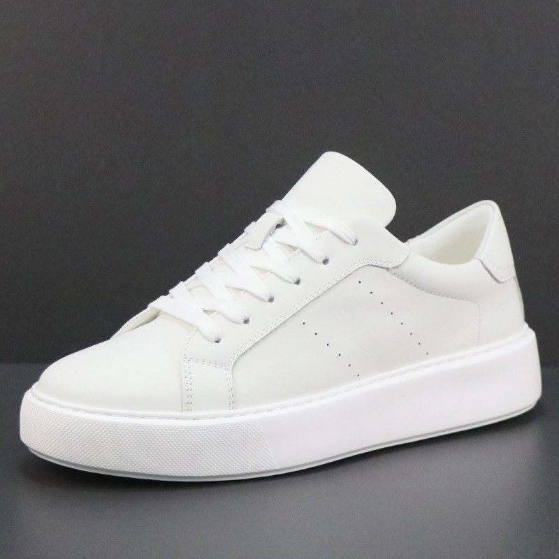 小白鞋男真皮高端奢侈品男鞋子2025新款厚底轻便简约百搭休闲板鞋,流行男鞋,休闲板鞋,淘宝优惠券,粉丝福利购,淘宝优惠卷