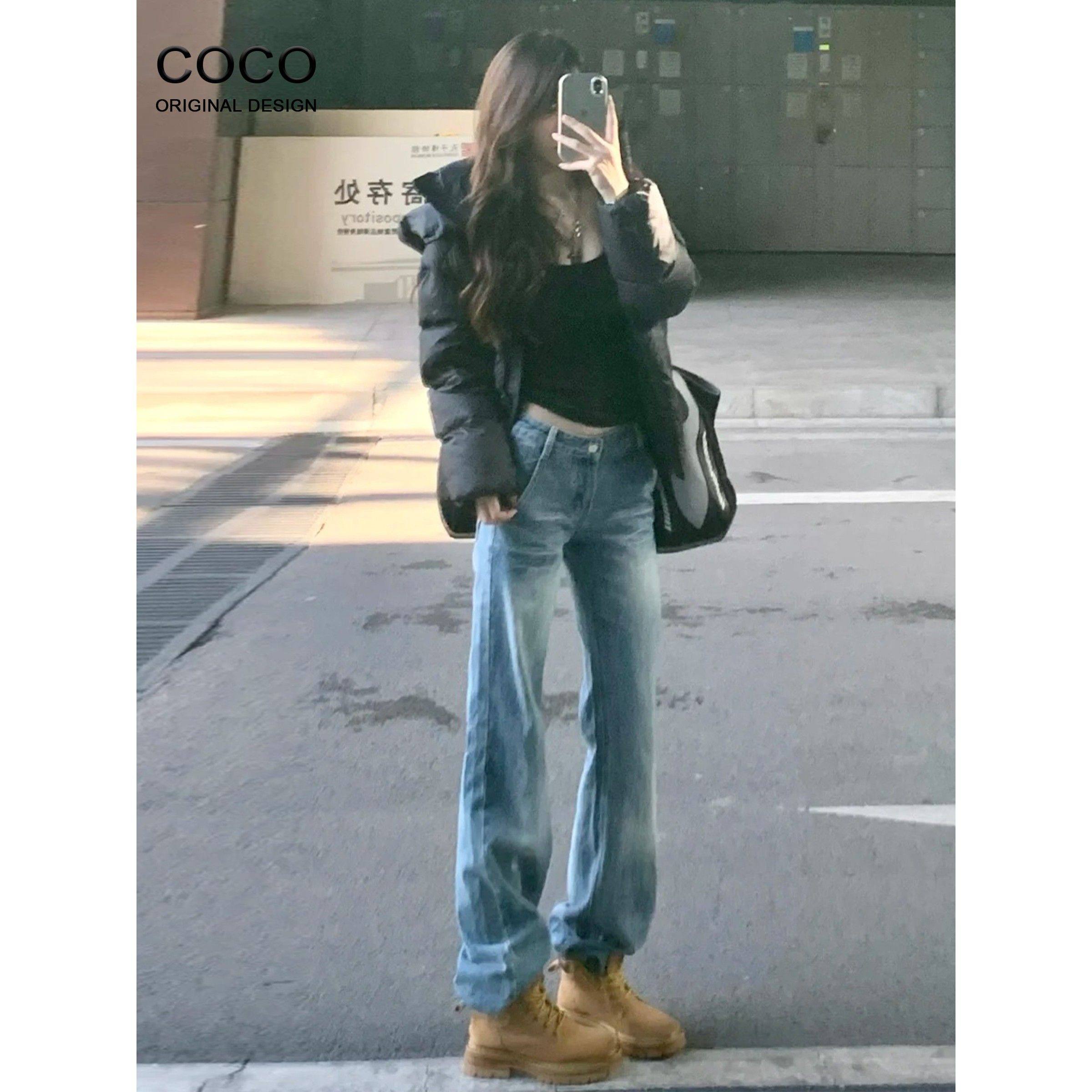 美式覆古低腰加绒牛仔裤女2025秋冬新款休闲保暖设计感辣妹喇叭裤,女装/女士精品,牛仔裤,淘宝优惠券,粉丝福利购,淘宝优惠卷