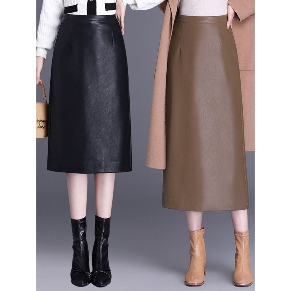 白领哥弟新品牌女装真皮半身皮裙2024年秋冬高腰直筒中长款包臀裙,女装/女士精品,半身裙,淘宝优惠券,粉丝福利购,淘宝优惠卷