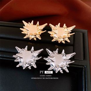 耳环铆钉耳饰海胆个性 风冷淡银针设计感时尚 耳钉批发小众潮流欧美