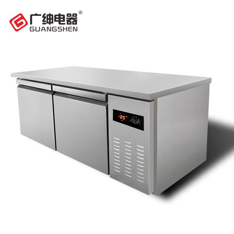 广绅卧式保鲜工作台 商用冷冻厨房冷柜 不锈钢冷藏冷冻操作台