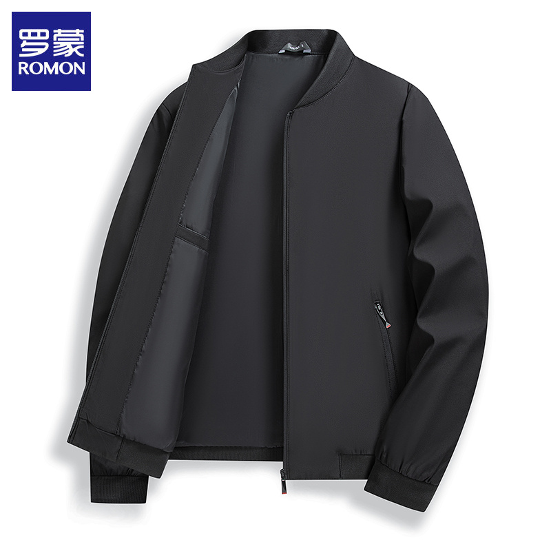 罗蒙夹克男士新款休闲棒球服男装秋季上新中青年通勤外套品牌茄克
