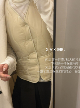 XIA夏夏-穿内搭打底保暖马夹坎肩加绒加厚羽绒棉背心马甲FC4628-D