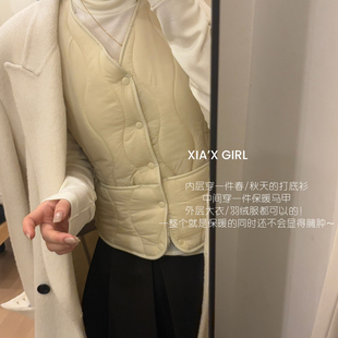 XIA夏夏-穿内搭打底保暖马夹坎肩加绒加厚羽绒棉背心马甲FC4628-D