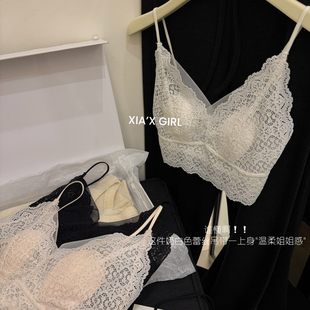 XIA夏夏-纯欲吊带一体式薄款裹胸性感防凸点文胸美背内衣HS18088