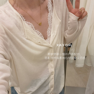 XIA夏夏-天丝醋酸纸片人开衫女宽松外搭轻薄款凉感防晒衫HS42779