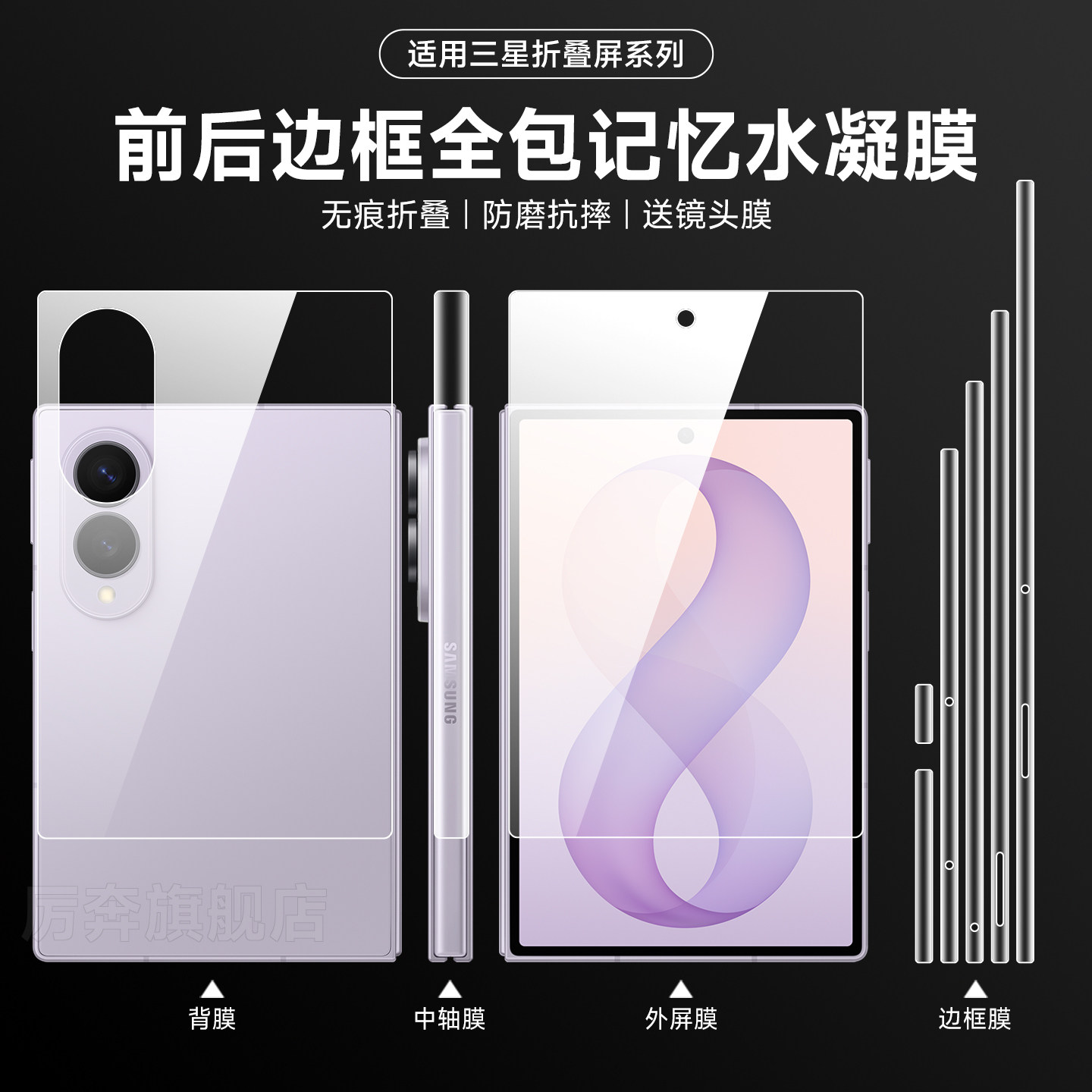 厉奔三星fold8边框手机膜
