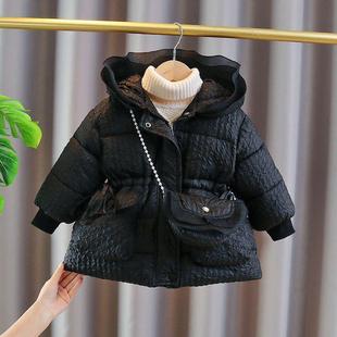 宝宝棉服冬加厚加绒可爱小女童一岁免洗韩版收腰保暖连帽外套冬装