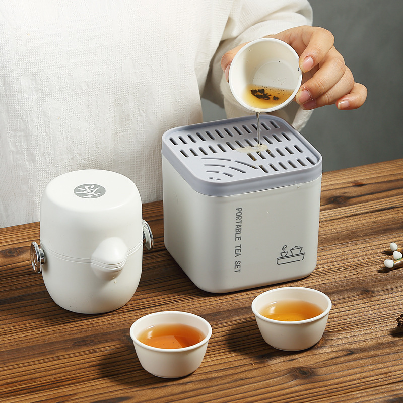 时行出游茶具套装外出家用户外露营泡茶壶耐高温简约套装