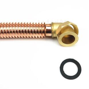 浴缸下水管木桶浴盆淋浴房移位排水管浴缸 配件 横式 紫铜加长直式