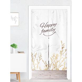 北欧大理石轻奢门帘隔断帘磁吸美容院帘子魔术贴布帘厨房遮挡帘布