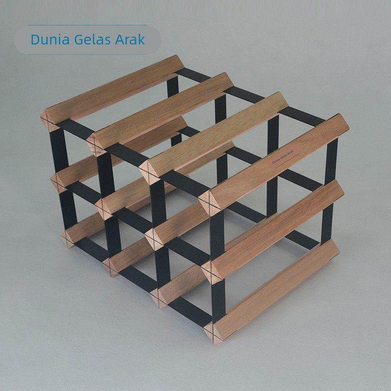 酒格天地原木酒架简约木质红酒展示放酒红酒瓶托架置物架葡萄酒柜