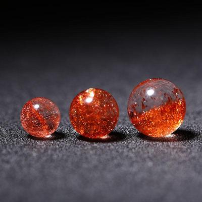 天然金太阳散珠 金草莓晶多宝单珠水晶吊坠DIY爆闪橙桔色超七手链