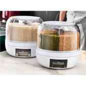 旋转五谷杂粮收纳盒分格米桶防虫防潮防蛀大米储物罐家用按压米桶