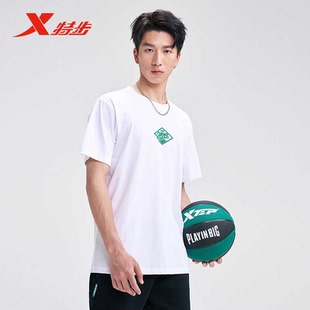 特步运动T恤男2024新款训练透气体恤短袖运动上衣976329010269