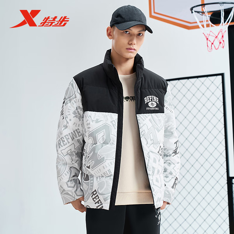 特步羽绒服男款2024冬季新款