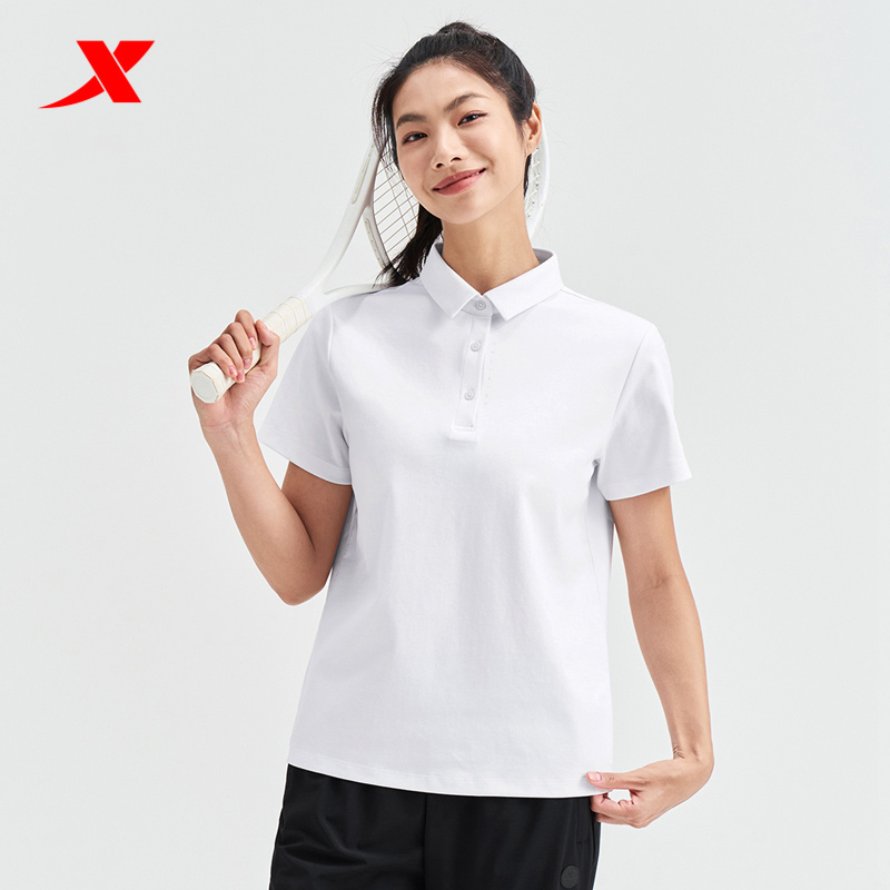 特步POLO衫女款短袖女