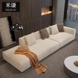 极简布艺沙发现代简约家用大小户型客厅豆腐块磨砂布模块沙发