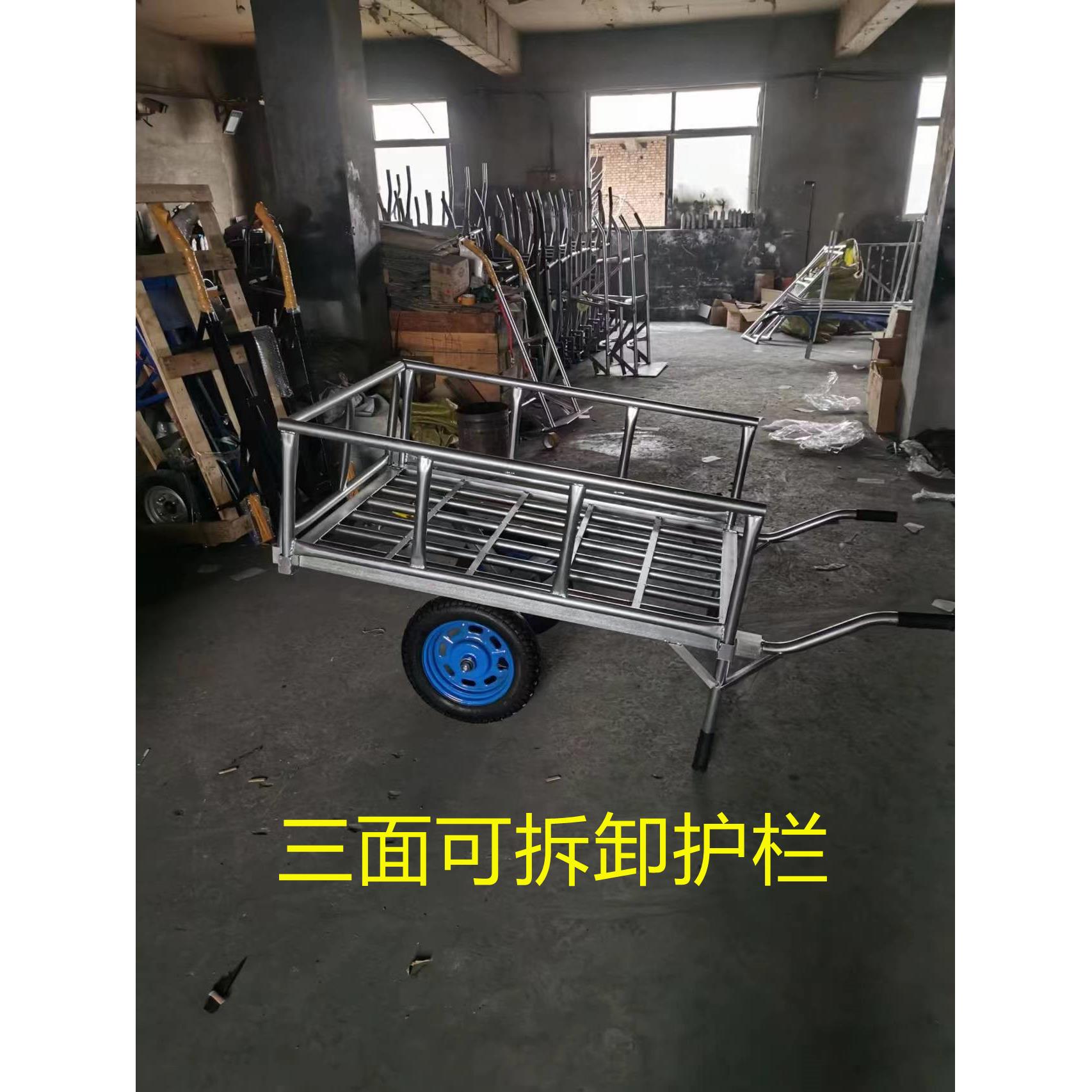 工地农用手推搬运车双轮手推车建筑家用平板果园拉货翻斗车老虎车