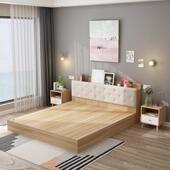 板式 床1.5米现代简约箱体床1.8m双人床榻榻米1.2单人床高箱储物床