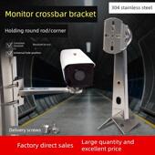 监控304不锈钢小号鸭嘴支架立柱电线杆停车场抱卡扣喉箍加长墙角