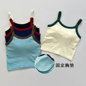 撞色吊带固定胸垫聚拢运动小背心女健身普拉提训练瑜伽服外穿内衣